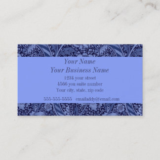 Floral and Ribbon in Blue Business Card