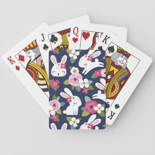 Floral animal  poker cards