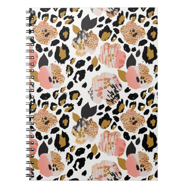 Floral, animal print, seamless pattern. notebook (Front)