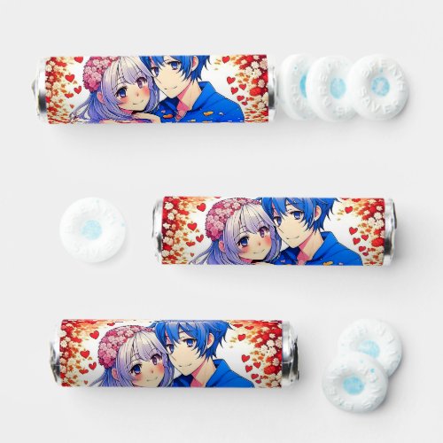 Floral Anime Themed Personalized Wedding Breath Savers Mints