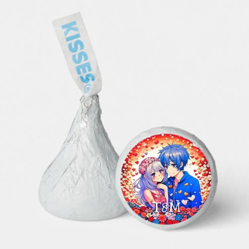 Floral Anime Themed Personalized Wedding Hersheys Kisses