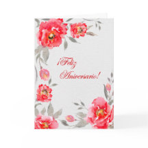 Floral Aniversario en Español ¡Feliz Aniversario!