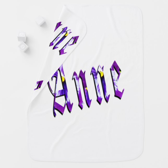 Floral Anne Name Logo, Receiving Blanket (In Situ)