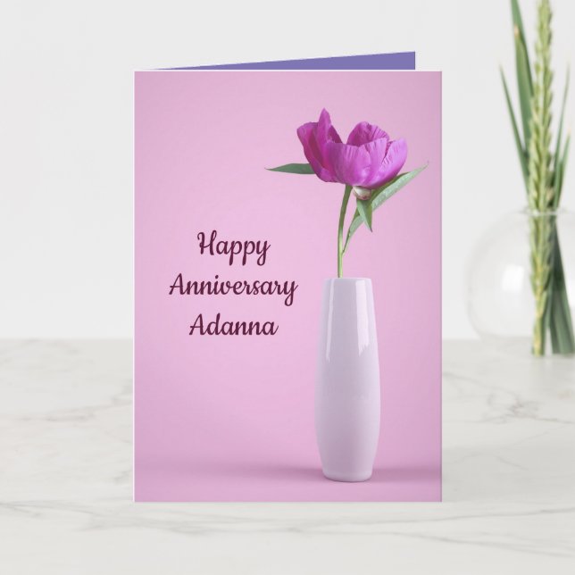 Floral anniversary message for her holiday card (Front)