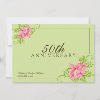 Floral Anniversary Party Custom Invitation (sage)