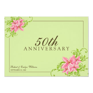Floral Anniversary Party Custom Invitation (sage)
