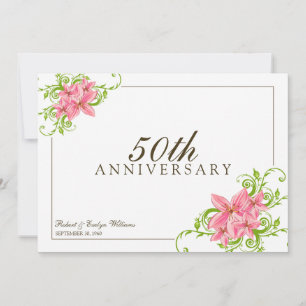 Floral Anniversary Party Custom Invitation (white)
