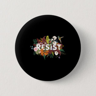 Floral Anti Trump Political Protest  Button