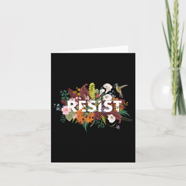 Floral Anti Trump Political Protest  Card (Front)