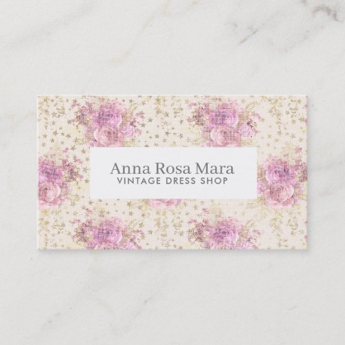  Floral Antique Victorian Rose Vintage Linen Business Card