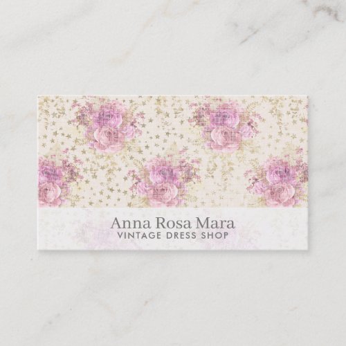  Floral Antique Victorian Roses Vintage Linen Business Card