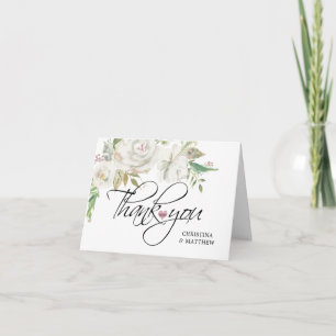 Floral Antique Vintage THANK YOU Wedding PHOTO Card