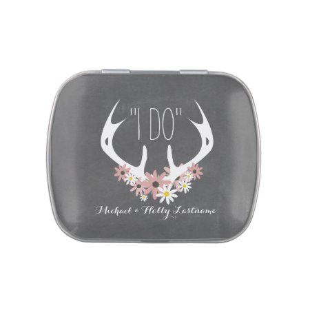 Floral Antlers   Chalkboard Inspired Wedding Jelly Belly Tin