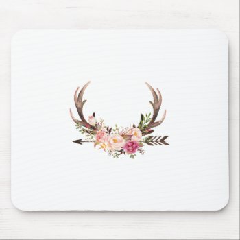 Floral Antlers Mouse Pad by eRoseImagery at Zazzle