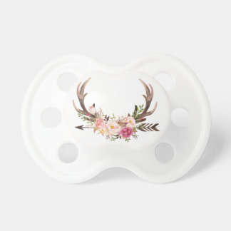 Floral antlers pacifier