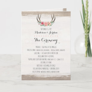 deer wedding programs zazzle