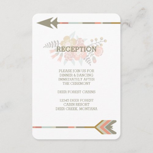 FLORAL ANTLERS | RUSTIC WEDDING RECEPTION INVITE