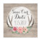 Floral Antlers Rustic Wedding | Save The Date