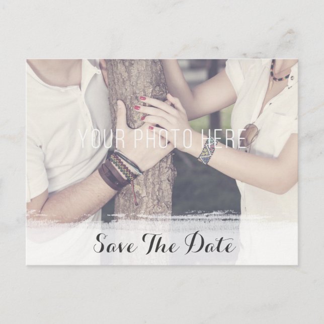 Floral Antlers Rustic Wedding | Save The Date Announcement Postcard (Front)