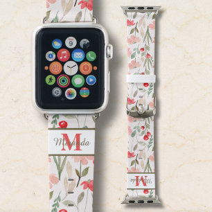 Floral Apple Watch Band Personalized Wildflower