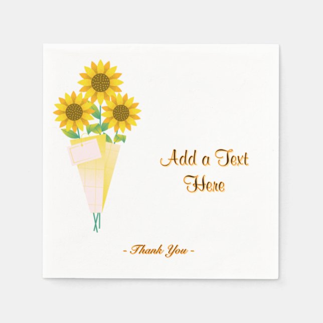 Floral Appreciation Table Accessories Crafted Text Napkins (Front)