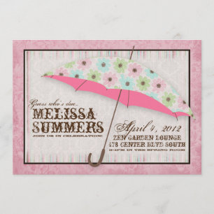 Floral April Showers Baby Shower Invitations