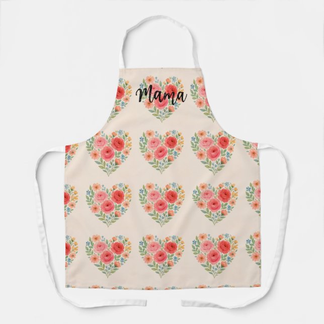 Floral Apron for Mom (Customizable) (Front)