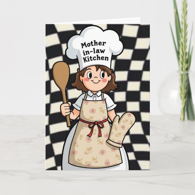 Floral Apron Moms Day Card (Front)