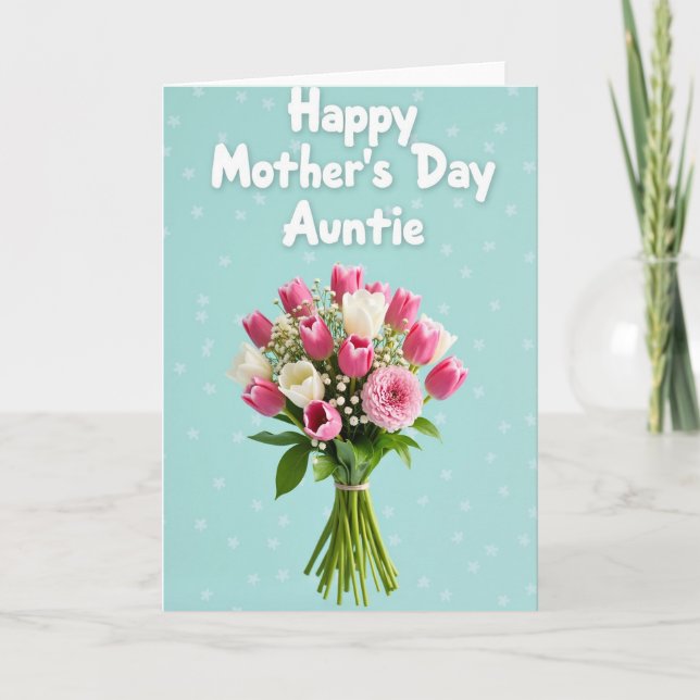 Floral Aqua Mothers Day Card (Front)