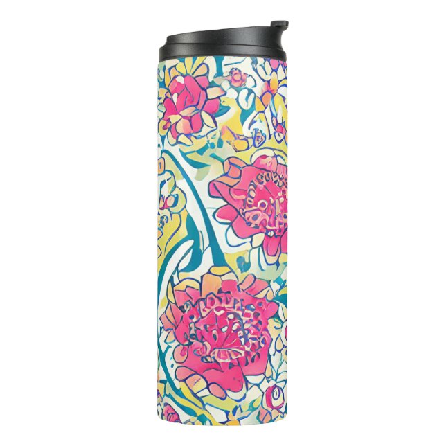 Floral Arabic Pattern Thermal Tumbler (Rotated Left)