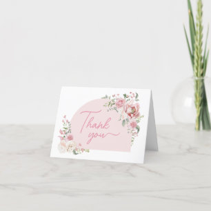 Floral Arch Baby in Bloom Baby Shower Letterpress Thank You Card