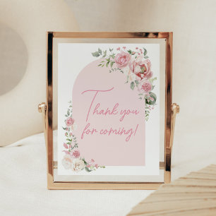 Floral Arch Baby in Bloom Thank you for Coming Poster