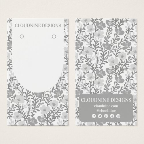 Floral Arch Chic Gray Earring Jewelry Display Card