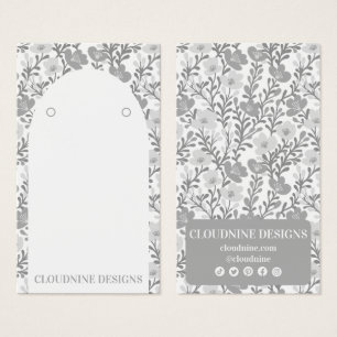 Floral Arch Chic Gray Earring Jewelry Display Card