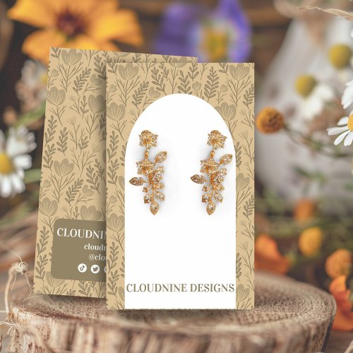 Floral Arch Earring Neutrals Jewelry Display Card