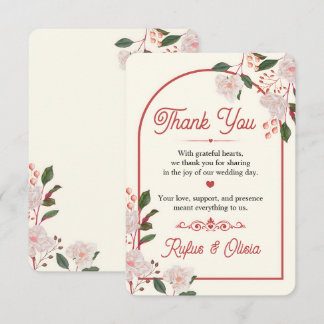 Floral Arch Editable Wedding Thank You Card