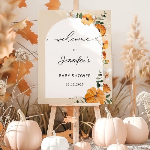 Floral arch fall baby shower welcome foam board