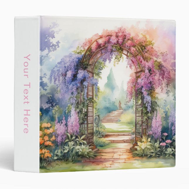 Floral Arch Landscape 3 Ring Binder (Front/Spine)