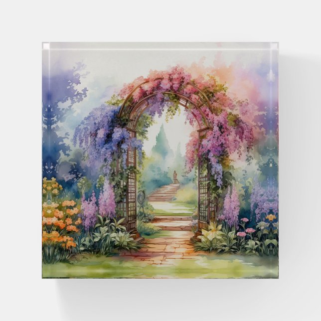 Floral Arch Landscape Paperweight (Front)