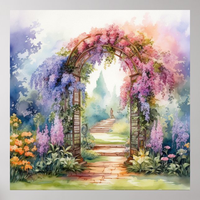 Floral Arch Landscape Poster (Front)