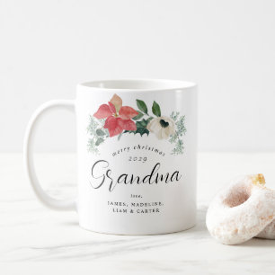 Floral Arch Merry Christmas Grandma Coffee Mug