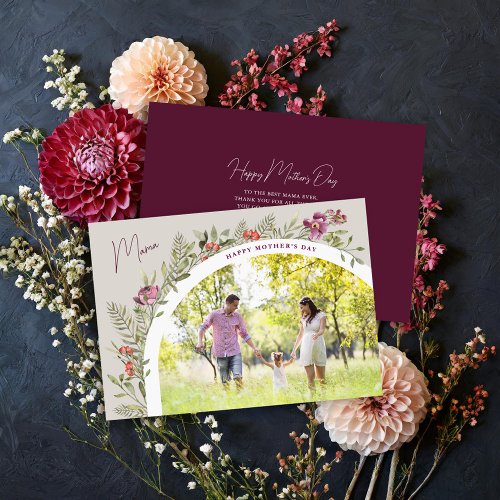 Floral Arch Photo Happy Mothers Day Card