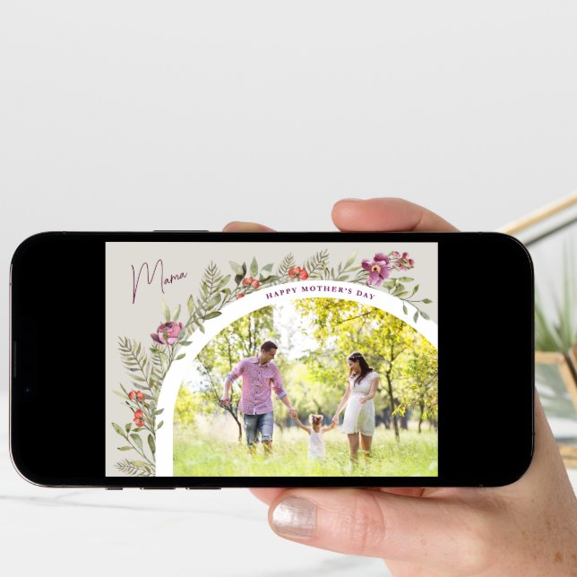 Floral Arch Photo Happy Mother's Day Mama Card (Front Digital)