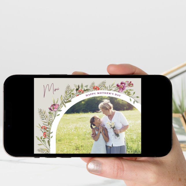 Floral Arch Photo Happy Mother's Day Mimi Card (Front Digital)