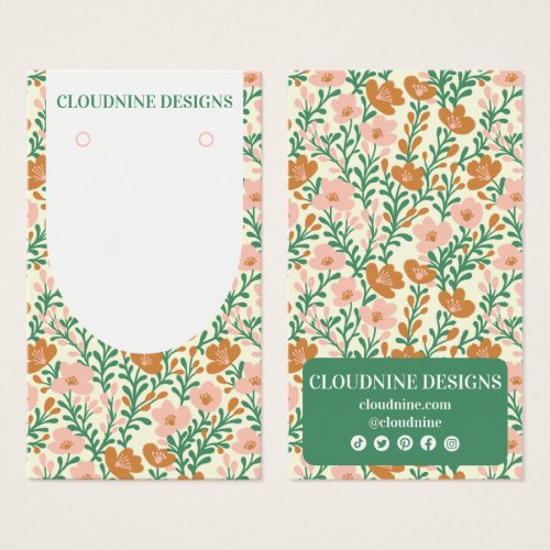 Floral Arch Pink GreenEarring Jewelry Display Card
