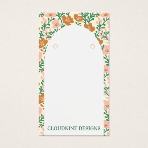 Floral Arch Pink GreenEarring Jewelry Display Card