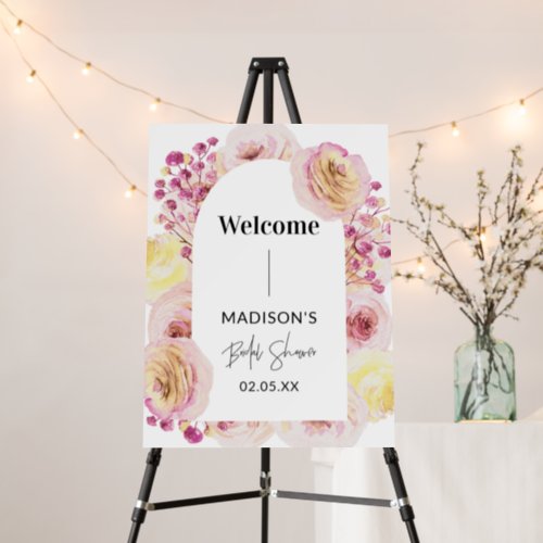 Floral Arch Spring bridal Shower Welcome Sign
