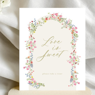 floral arch spring garden bridal shower sign