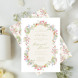 Floral Arch Spring Wedding Rehearsal Dinner I Invitation