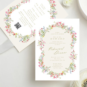 floral arch spring wedding RSVP Rehearsal Dinner Invitation